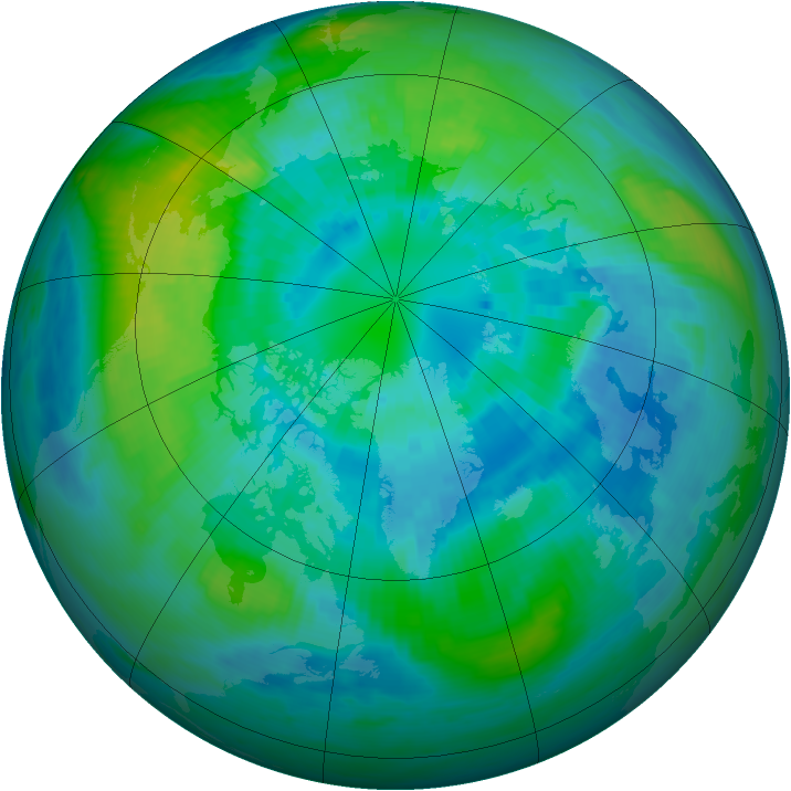 Arctic ozone map for 02 October 1985